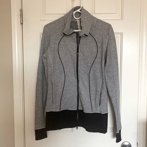 Grey and Black Lululemon Zip Up Jacket